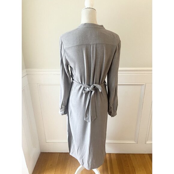 Hobbs London Womens Wool-Blend Belted Shirtdress 6 Taupe - Picture 3 of 5